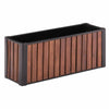 Grapevine Slat Wood and Metal Planter, Rectangular, 23.6IN