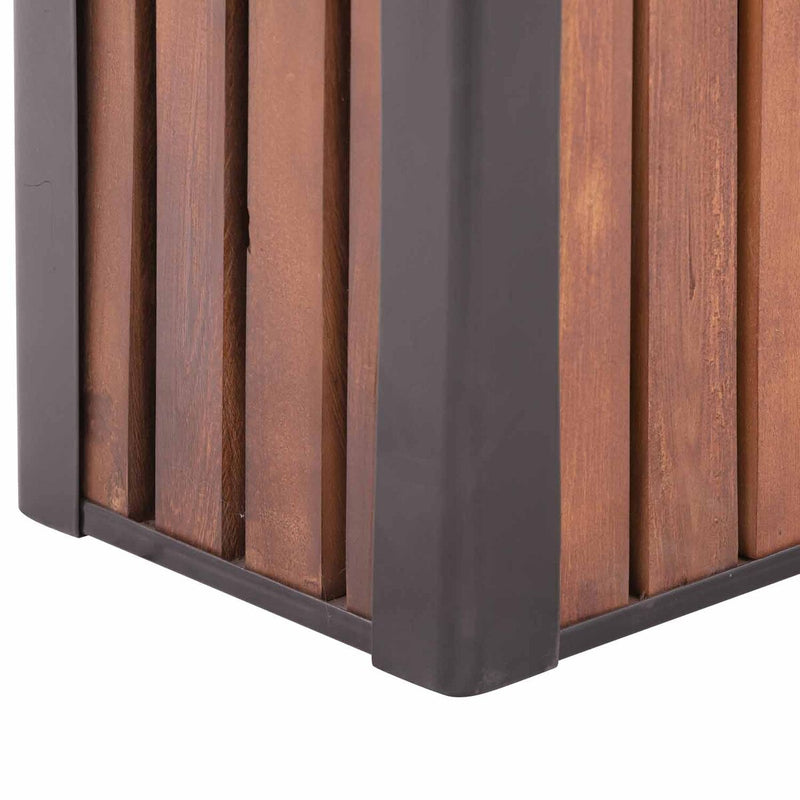 Grapevine Slat Wood and Metal Planter, Rectangular, 23.6IN