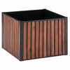 Grapevine Slat Wood and Metal Planter, Square, 17.7IN