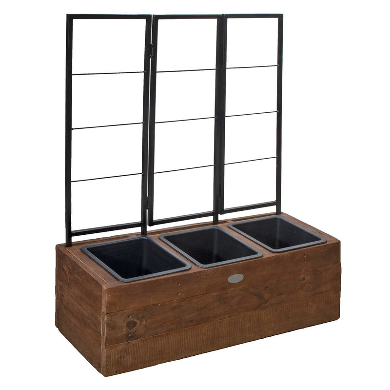 Grapevine Urban Garden Recycled Wood and Metal Planter with Trellis