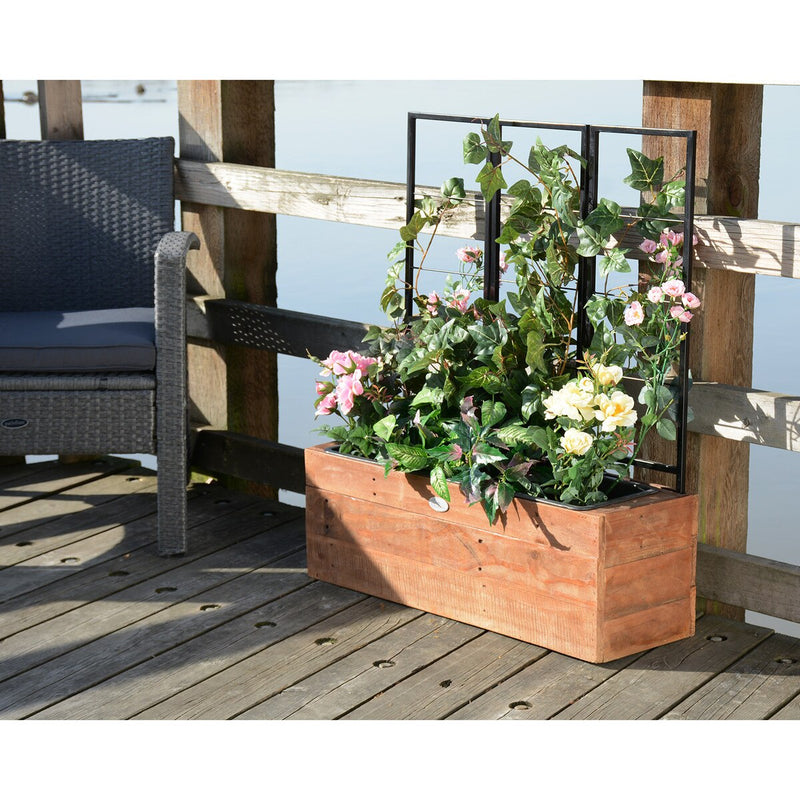 Grapevine Urban Garden Recycled Wood and Metal Planter with Trellis