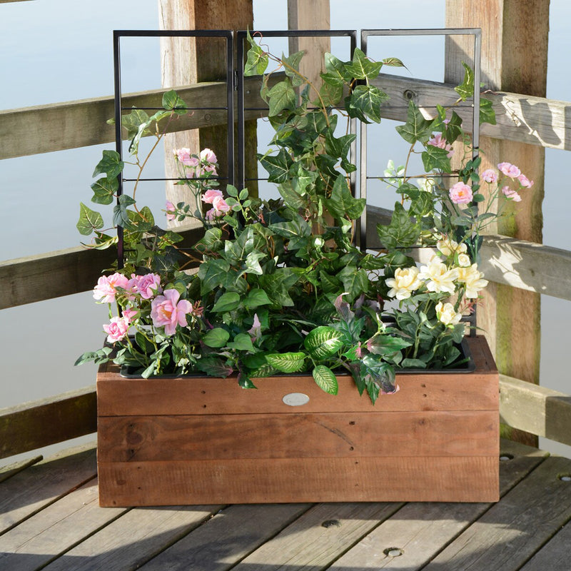 Grapevine Urban Garden Recycled Wood and Metal Planter with Trellis