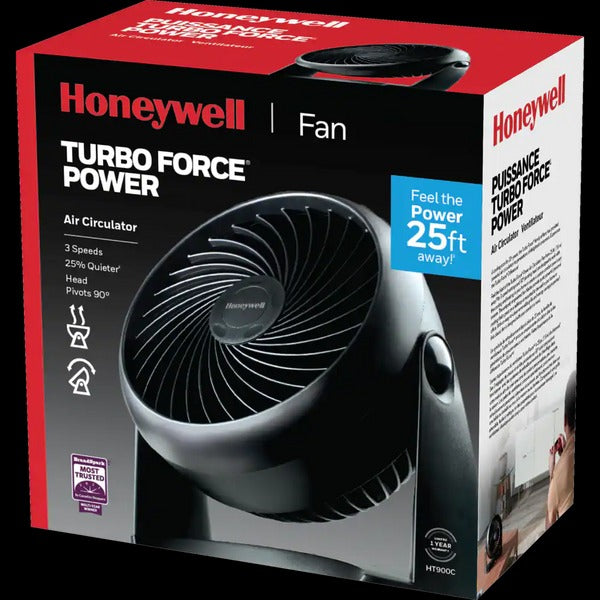 Honeywell TurboForce Tilt-Head Portable Air Circulator Table/Desk Fan, 3-Speed, Black, 7-in