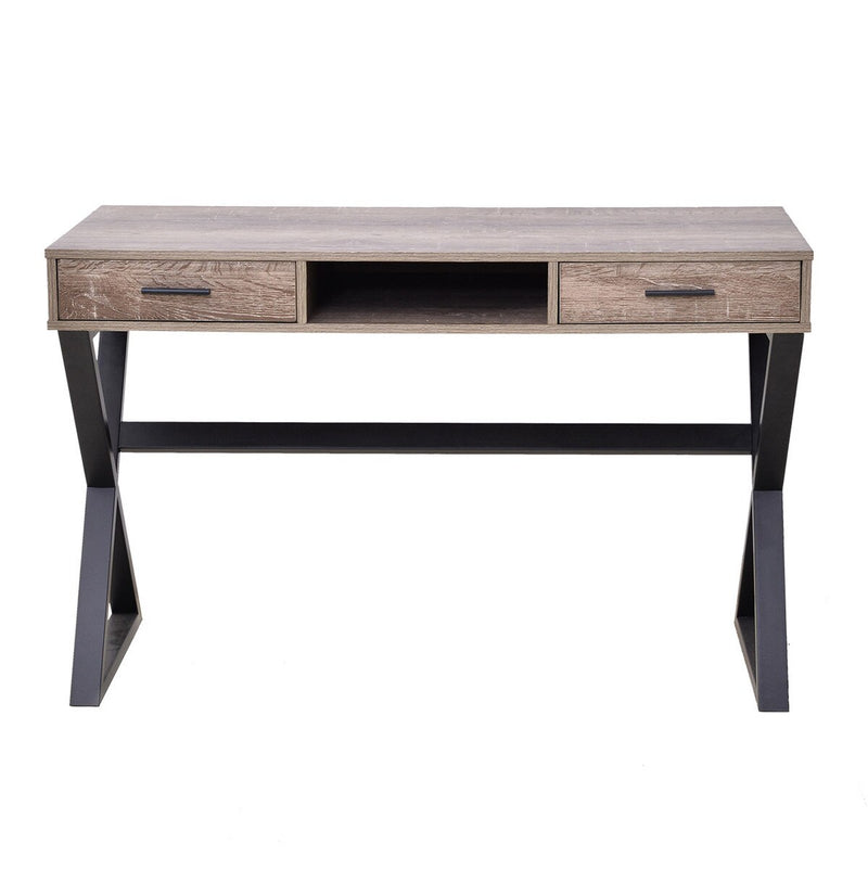 JR Home Collection Industrial Look X Desk with Drawers