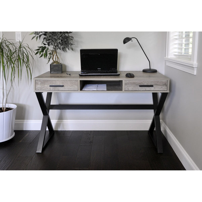 JR Home Collection Industrial Look X Desk with Drawers