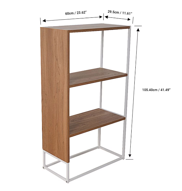 JR Home Collection Milo Three Tier Bookshelf