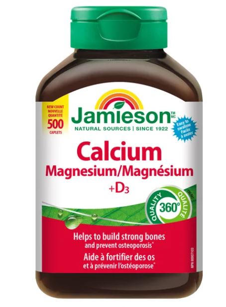 Jamieson Calcium Magnesium with Vitamin D3, 500 Caplets