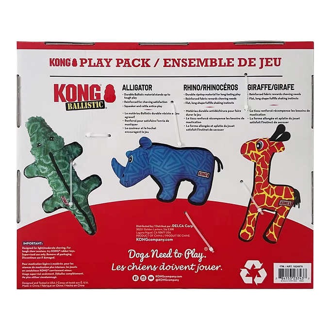 KONG Play Pack Tough Toys 3-Pack