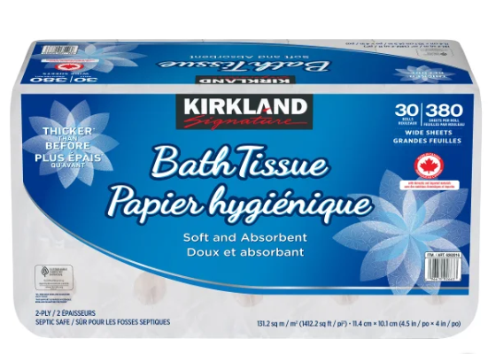 Kirkland Signature 2-ply Bath Tissue, 30-pack