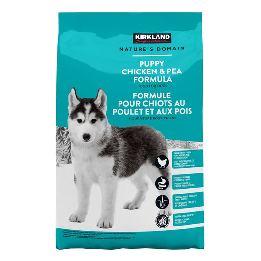 Kirkland Signature Nature’s Domain Puppy Chicken & Pea Formula, Food for Dogs, 9.07 kg (19.9 lb.)
