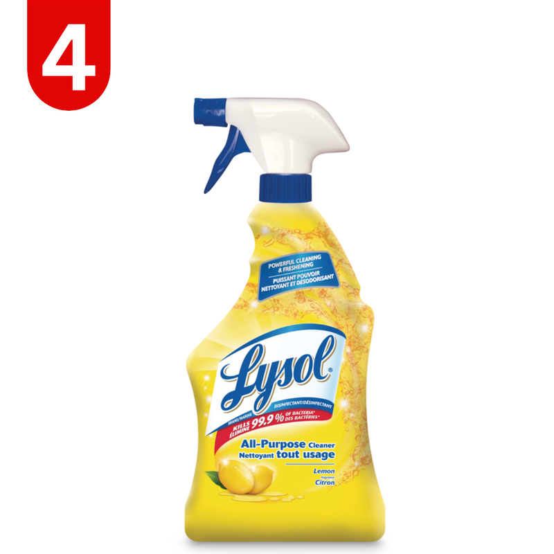 Lysol Disinfectant All-Purpose Cleaner Spray, Lemon, 650-mL | 2 Pack