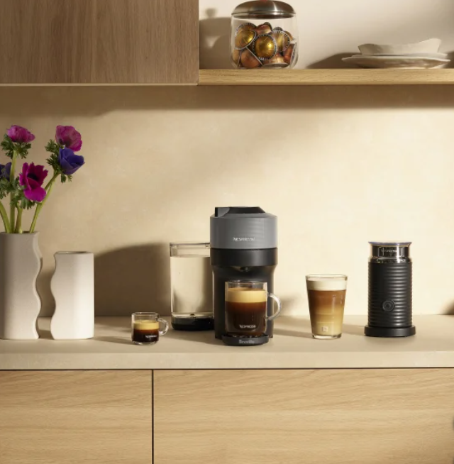 Nespresso Vertuo Pop+ Coffee Pod Machine by Breville with Aeroccino