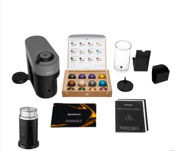 Nespresso Vertuo Pop+ Coffee Pod Machine by Breville with Aeroccino