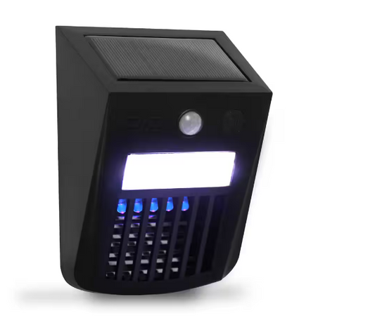 PIC 700V 6-Hour Solar Weather-Proof UV-A Mosquito/Bug Zapper & Motion LED Light