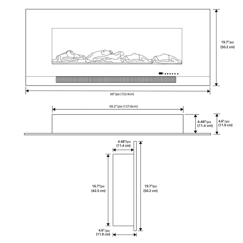 Paramount Mirage Electric Fireplace, 60IN