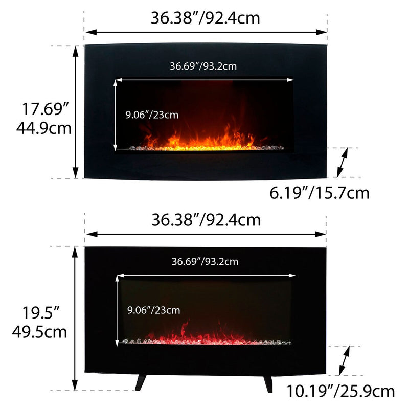 Paramount Stirling Curved Fireplace, 36IN