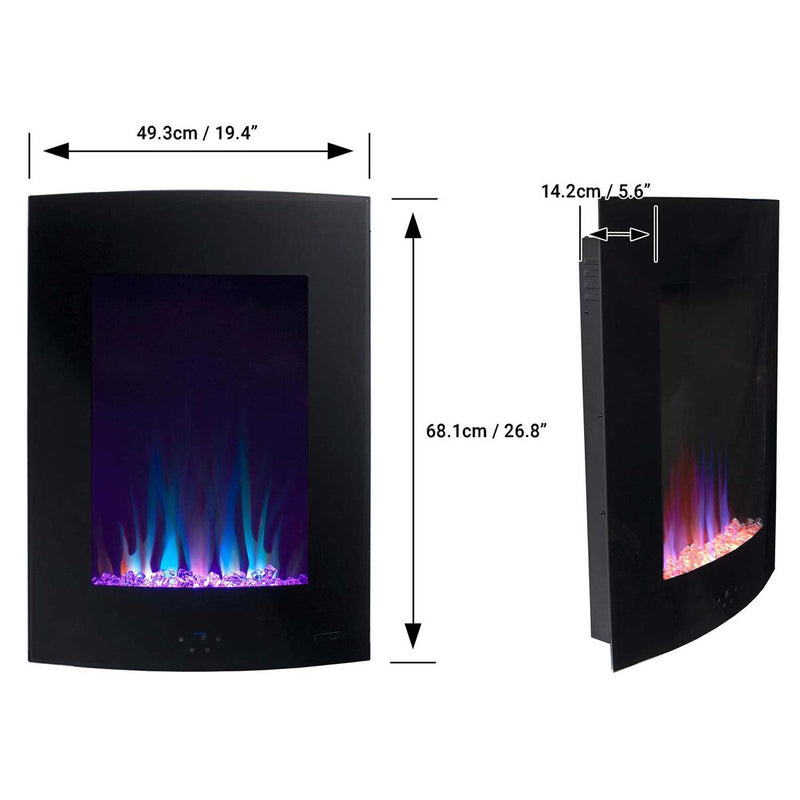 Paramount Vertical Curved Electric Fireplace, 27IN