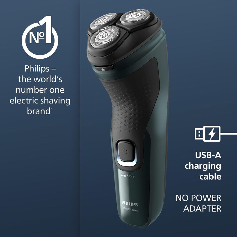 Philips Electric Shaver Series 3000X, Wet & Dry with Self-Sharpening Blades