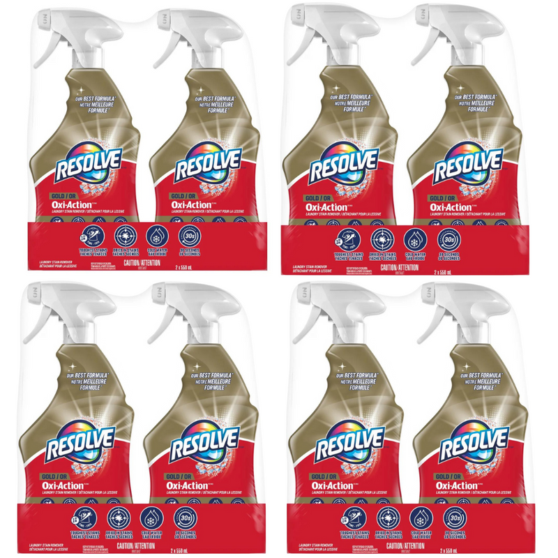 Resolve Gold Oxi-Action Laundry Stain Remover Trigger, 4 Pack ( 4 x 550 mL)