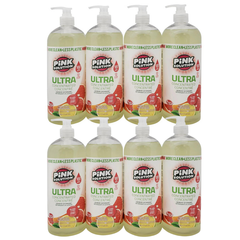 Pink Solution Concentrated Liquid Laundry Gel Citrus, 4 x 1 L (33.8 oz.)