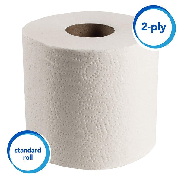 Scott Essential Professional Bulk Toilet Paper for Business (04460), 2-PLY, White, 80 Rolls / Case, 550 Sheets / Roll