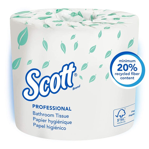 Scott Essential Professional Bulk Toilet Paper for Business (04460), 2-PLY, White, 80 Rolls / Case, 550 Sheets / Roll