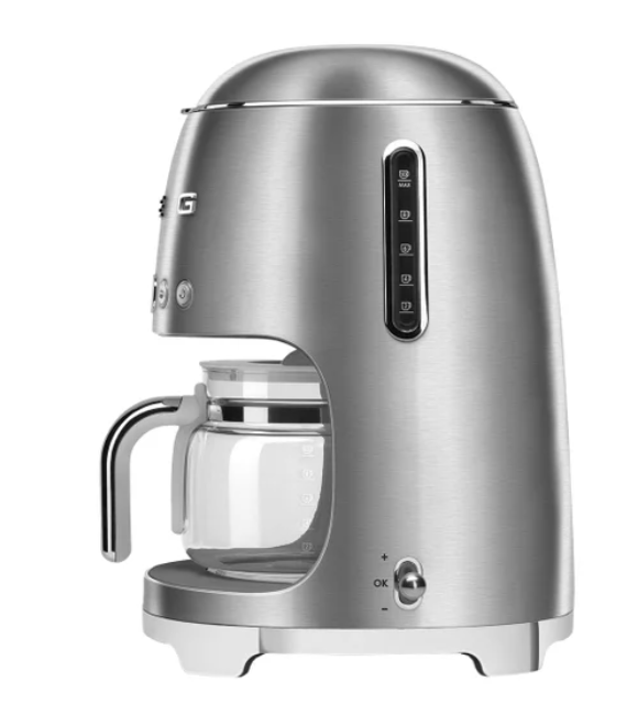 Smeg 10 Cup Programmable Coffee Maker Machine, Stainless Steel