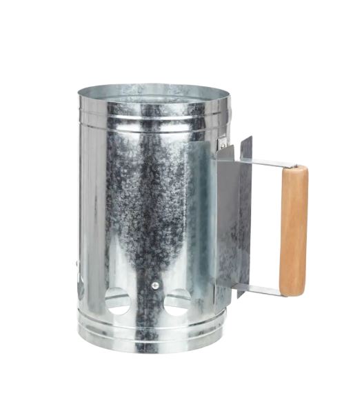 Steel Chimney Style Charcoal Firestarter with Wooden Handle