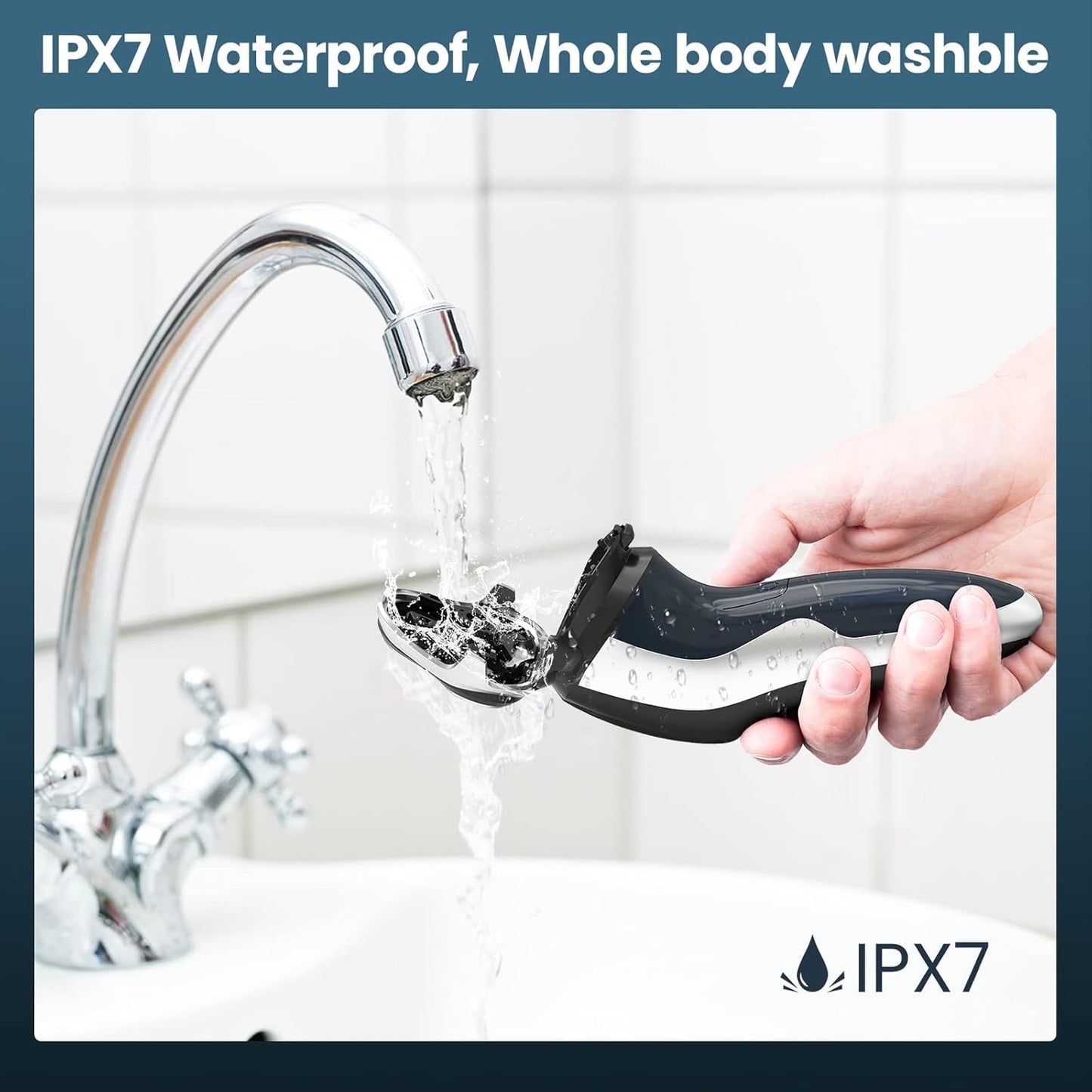 SweetLF 3D Rechargeable Waterproof IPX7 Electric Shaver Wet & Dry Rotary Shavers