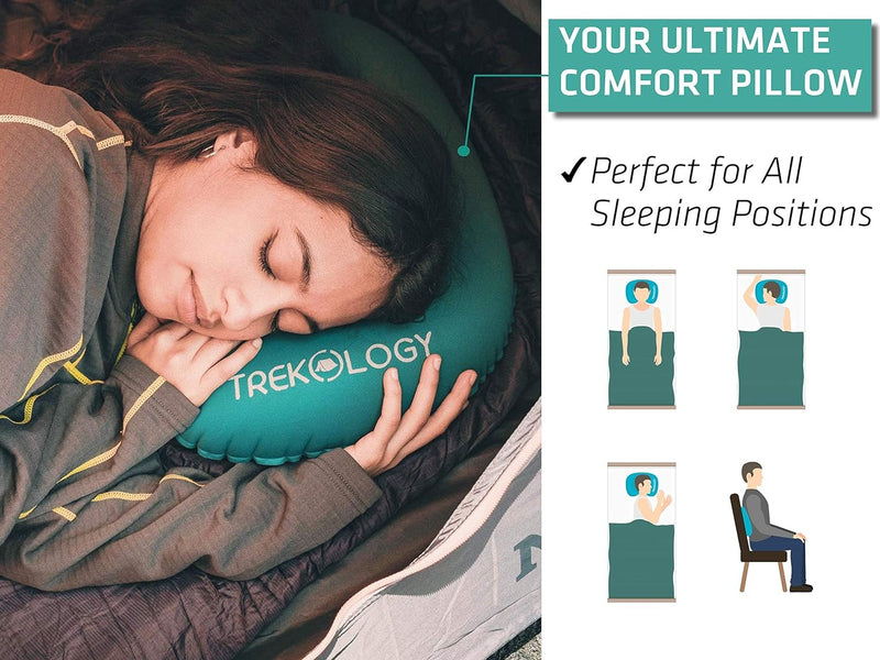 Trekology Ultralight Inflating Travel/Camping Pillows (Black)