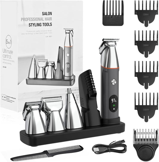 Telfun Beard Trimmer for Men, Electric Razor IPX7 Waterproof Beard Trimming Kit