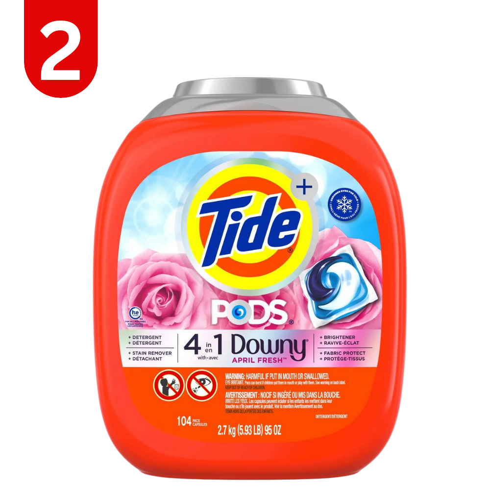 Tide PODS with Downy, Liquid Laundry Detergent Pacs, 104-count