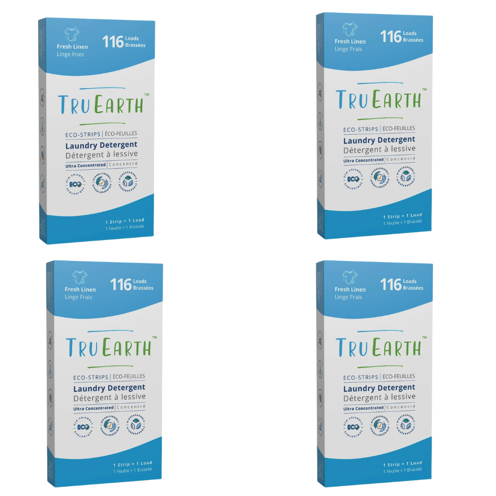 Tru Earth Eco-Strips Fresh Linen Laundry Detergent, 116 Wash Loads
