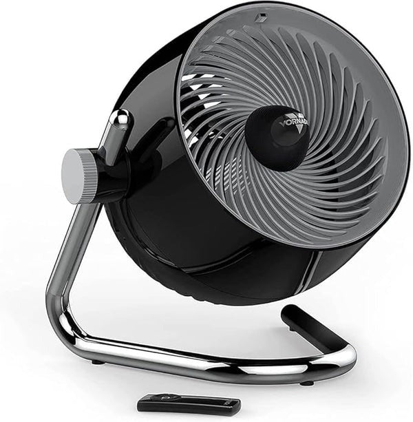 Vornado Pivot6 Whole Room Air Circulator Fan with 4 Speeds, Remote Control, Rotating Axis, Black