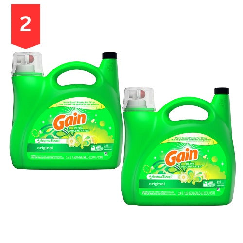 Gain Liquid Laundry Detergent, 5.91 L 146 Wash Loads - 2 Packs