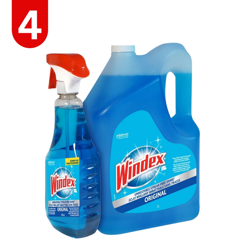 Windex Original Glass Cleaner, 5 L + 950 mL