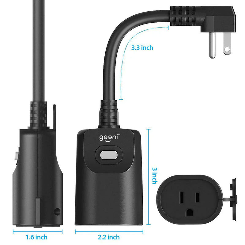 Geeni All Weather Outdoor Smart Wi-Fi Plug - Black