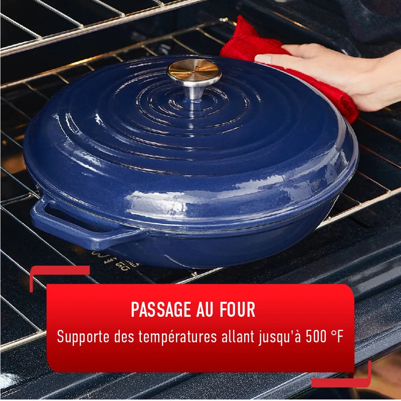 T-fal Enameled Cast Iron 3.5qt Casserole, Blue