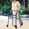 Medline Folding Paddle Walker with 5 inch Wheels, Blue