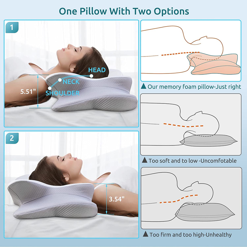 DONAMA Cervical Pillow for Neck Pain Relief,Contour Memory Foam Pillow for Sleeping