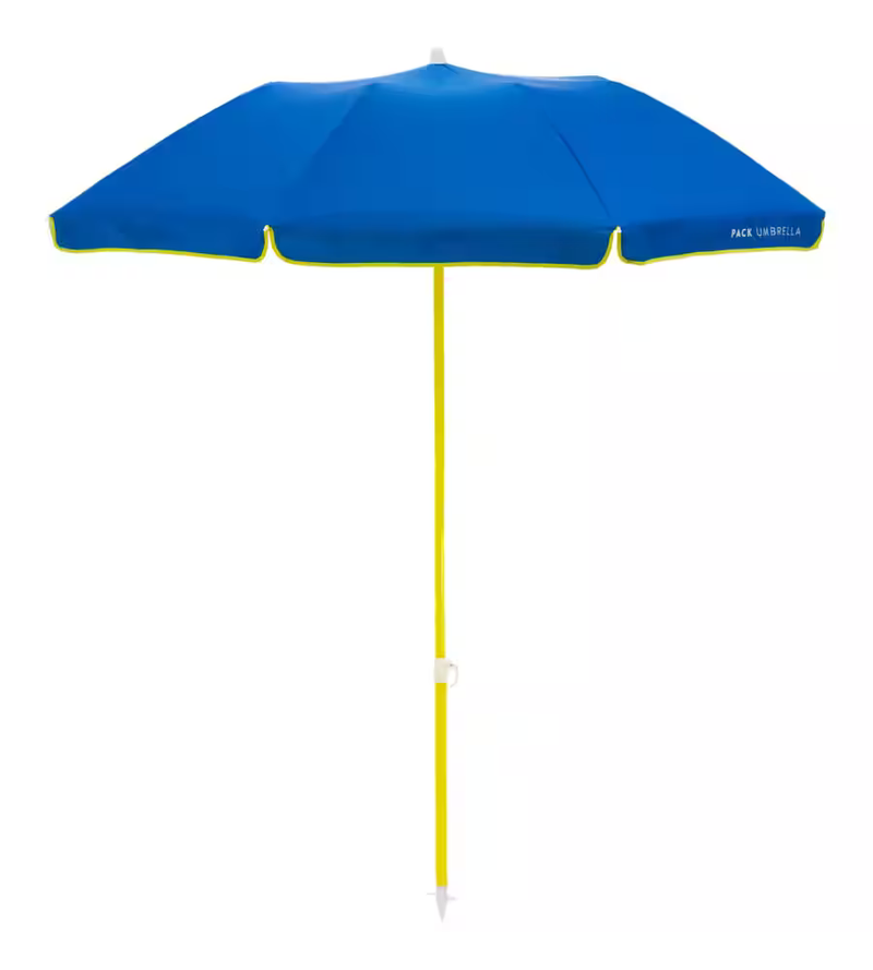 Slumbertrek Pack Umbrella, Adjustable Tilting UPF 50+ Sun Shade Beach Umbrella w/ Sand Screw & Carry Bag