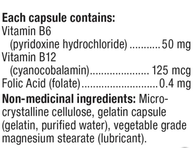 webber naturals B6, B12 with Folic Acid -- 3 x 120 Capsules