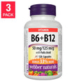 webber naturals B6, B12 with Folic Acid -- 3 x 120 Capsules