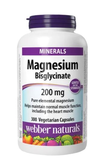 Webber naturals Magnesium Bisglycinate 200 mg - 300 Capsules