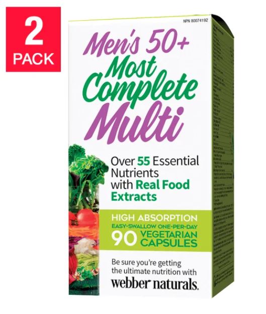 webber naturals Men’s 50+ Most Complete Multi - 2 x 90 vegetarian capsules