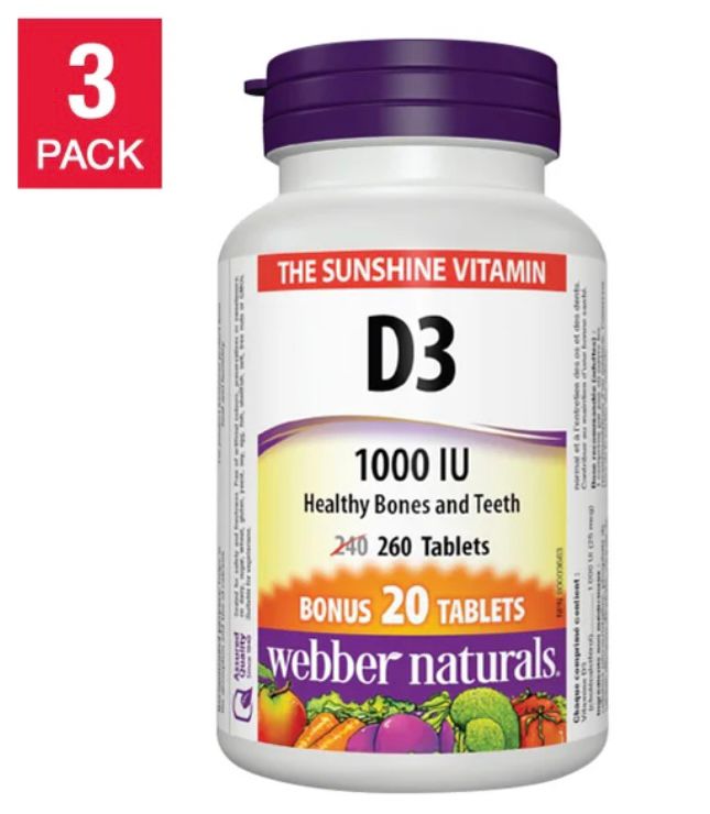 webber naturals Vitamin D 1000 IU -- 3 x 260 Tablets