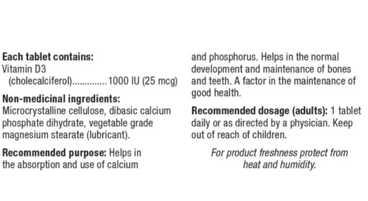 webber naturals Vitamin D 1000 IU -- 3 x 260 Tablets